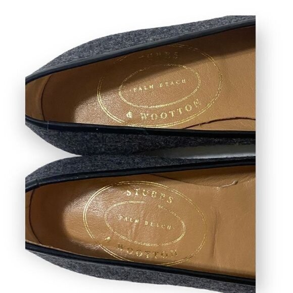 Stubbs & Wootton Gray Flannel Skull and Angel Slip on Loafers. Size 6 - Picture 9 of 10